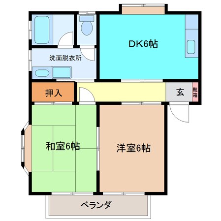 古川駅 徒歩18分 2階の物件間取画像